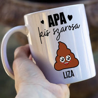 Vicces Apák napi bögre Apa kis szarosaival