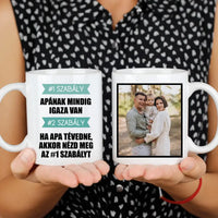 Apa szabályai vicces apák napi ajándék bögre