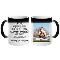 Vicces leszek egyedi képes apák napi bögre