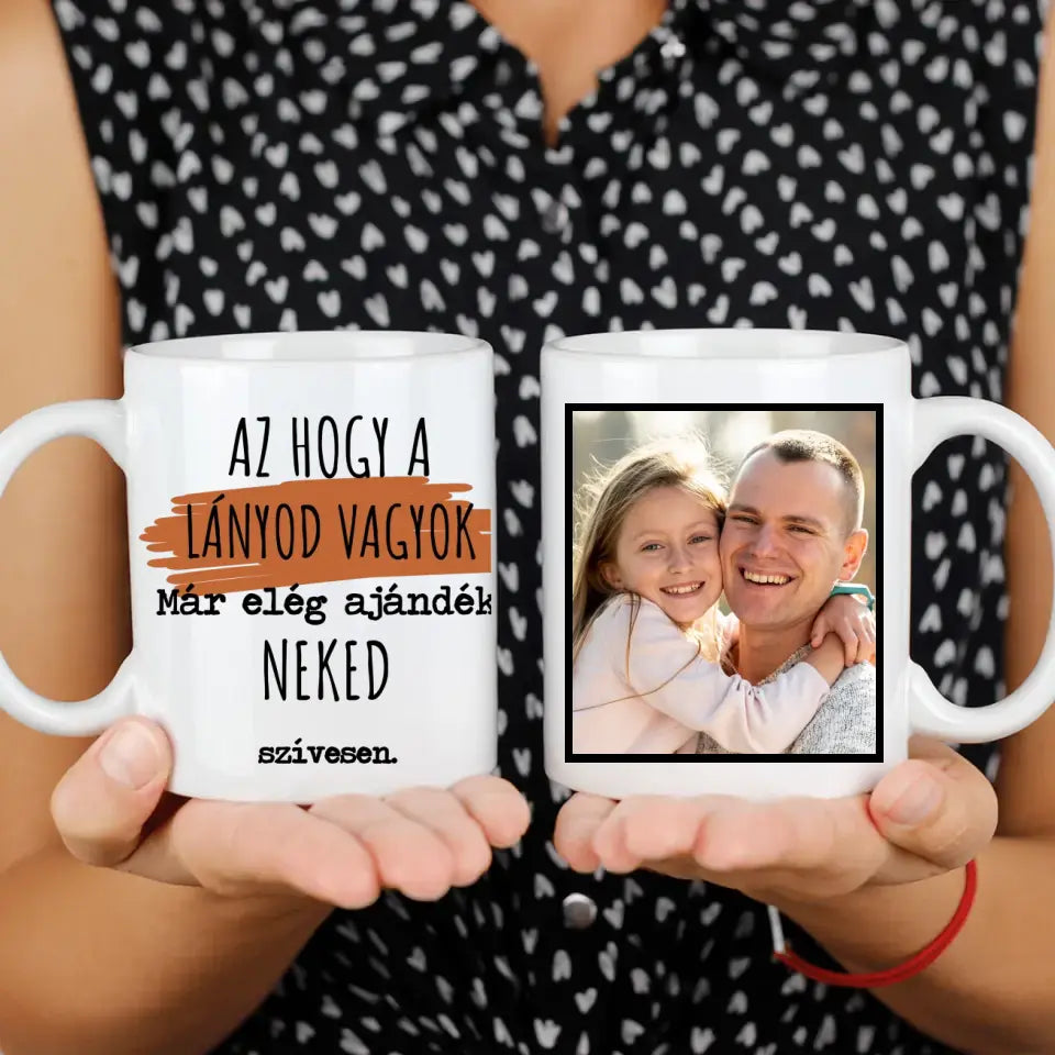  Vicces feliratos és egyedi képes Apák napi bögre lányos apáknak