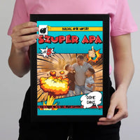 Apák napi ajándék ötlet Szuper Apás egyedi képes falikép