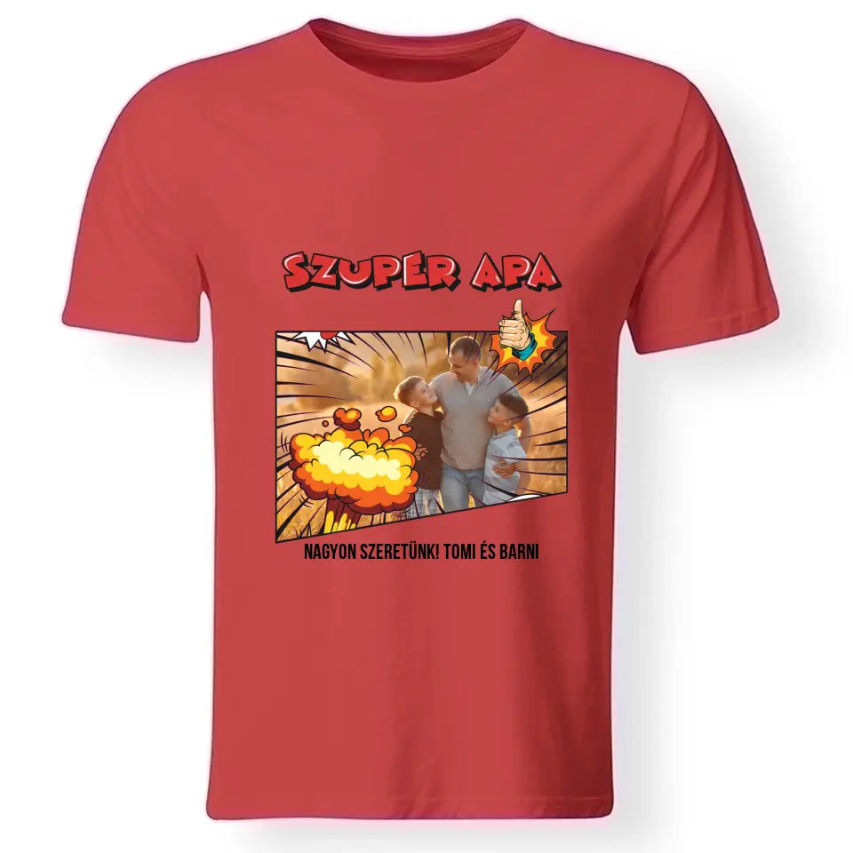 Ajándék Apáknak -egyedi fényképes szuper apa póló