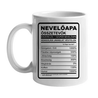 Nevelőapa összetevők bögre fényképpel