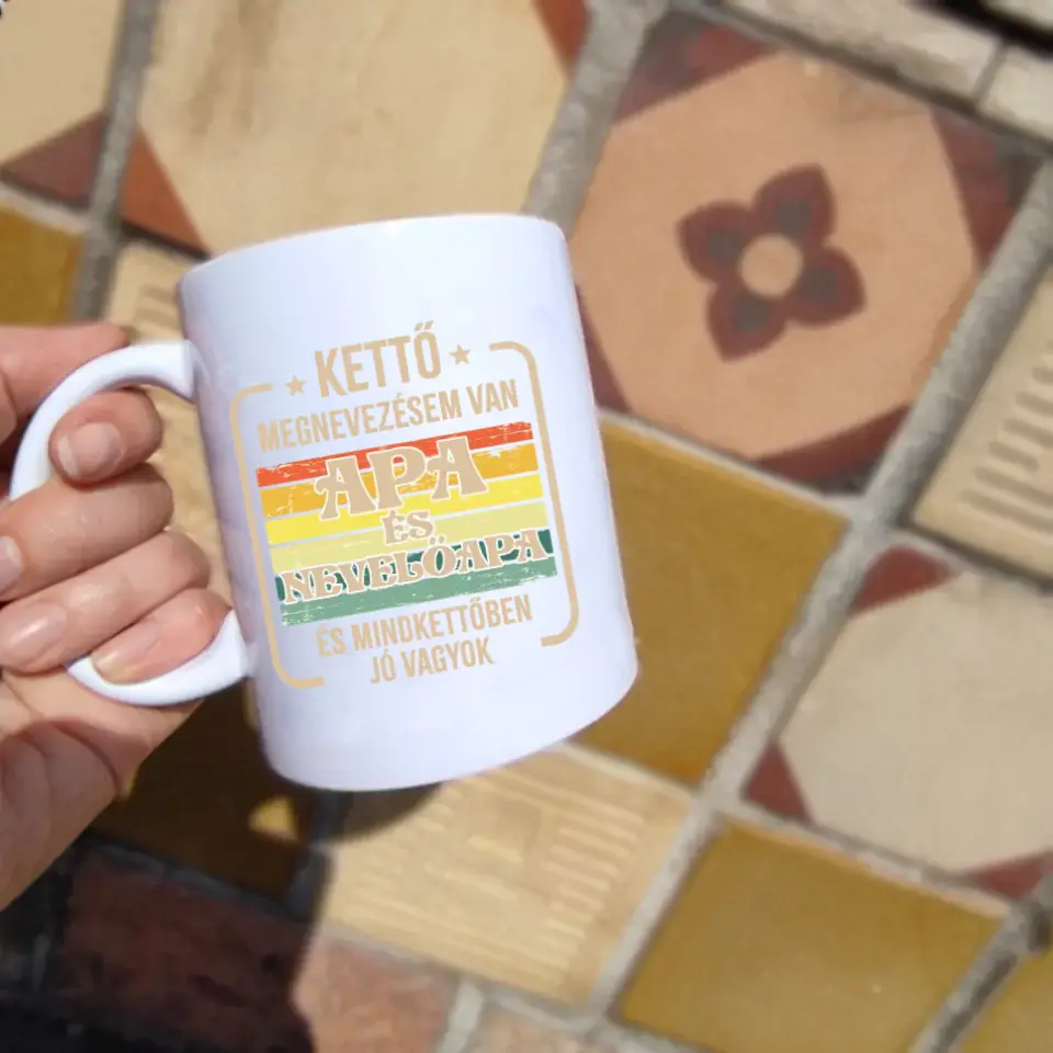 Apa és nevelőapa bögre fényképpel