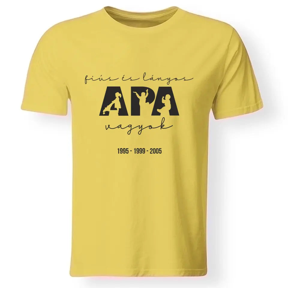 Ajándék Apáknak - Fiús és Lányos Apa vagyok férfi póló