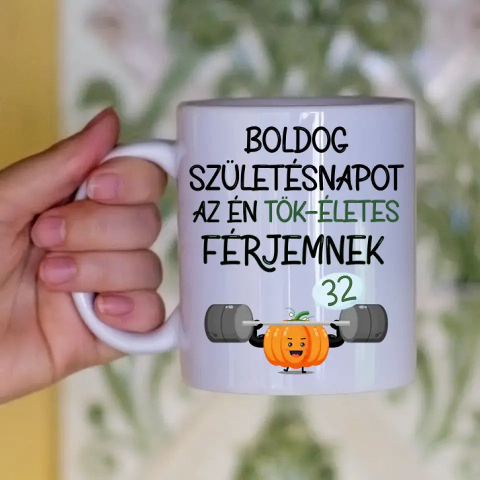 Tökéletes férj egyedi képes vicces szülinapi bögre