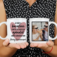 Az hogy a barátom lehetsz egyedi képes vicces szülinapi bögre