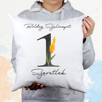 Szülinapi párna virágos számmal