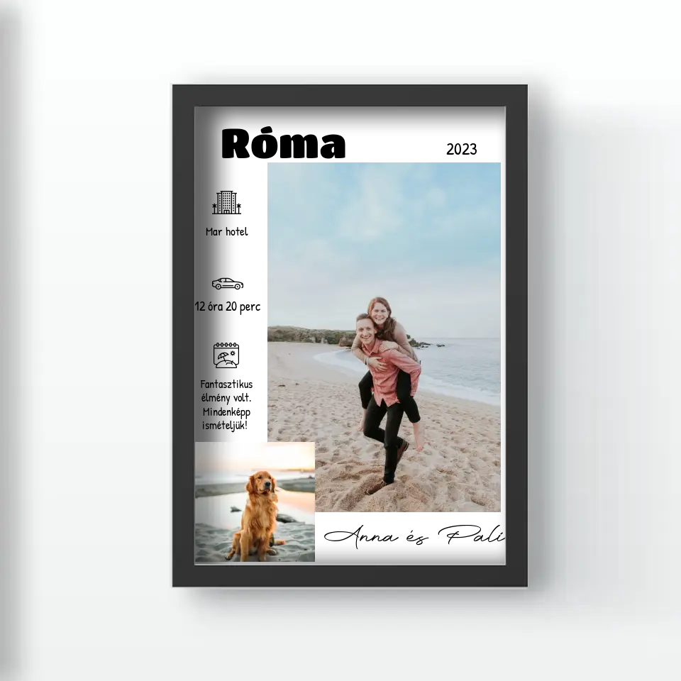 2 fényképes falikép a nyaralás részleteivel
