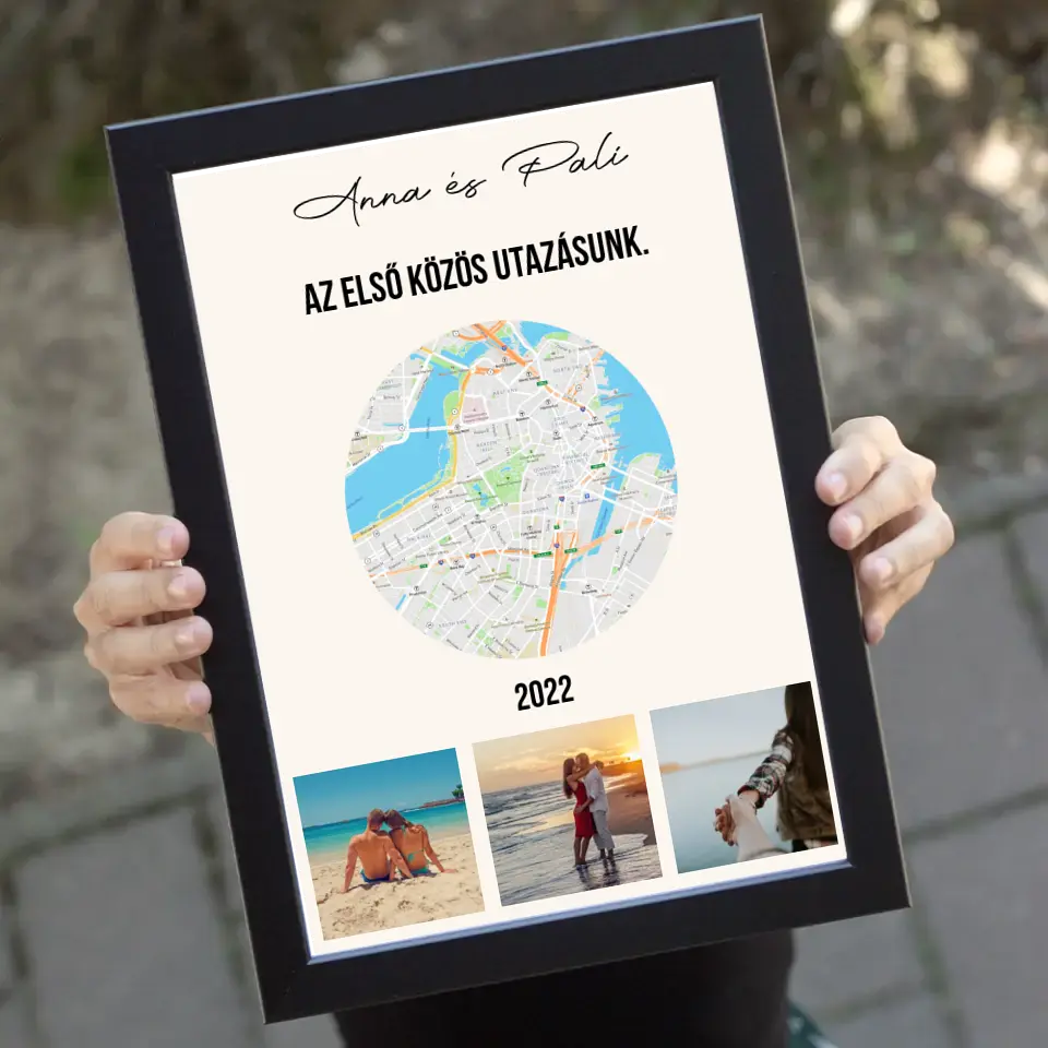 Közös utazás falikép térképpel 3 képpel
