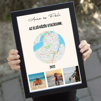 Közös utazás falikép térképpel 3 képpel