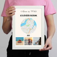 Közös utazás falikép térképpel 3 képpel