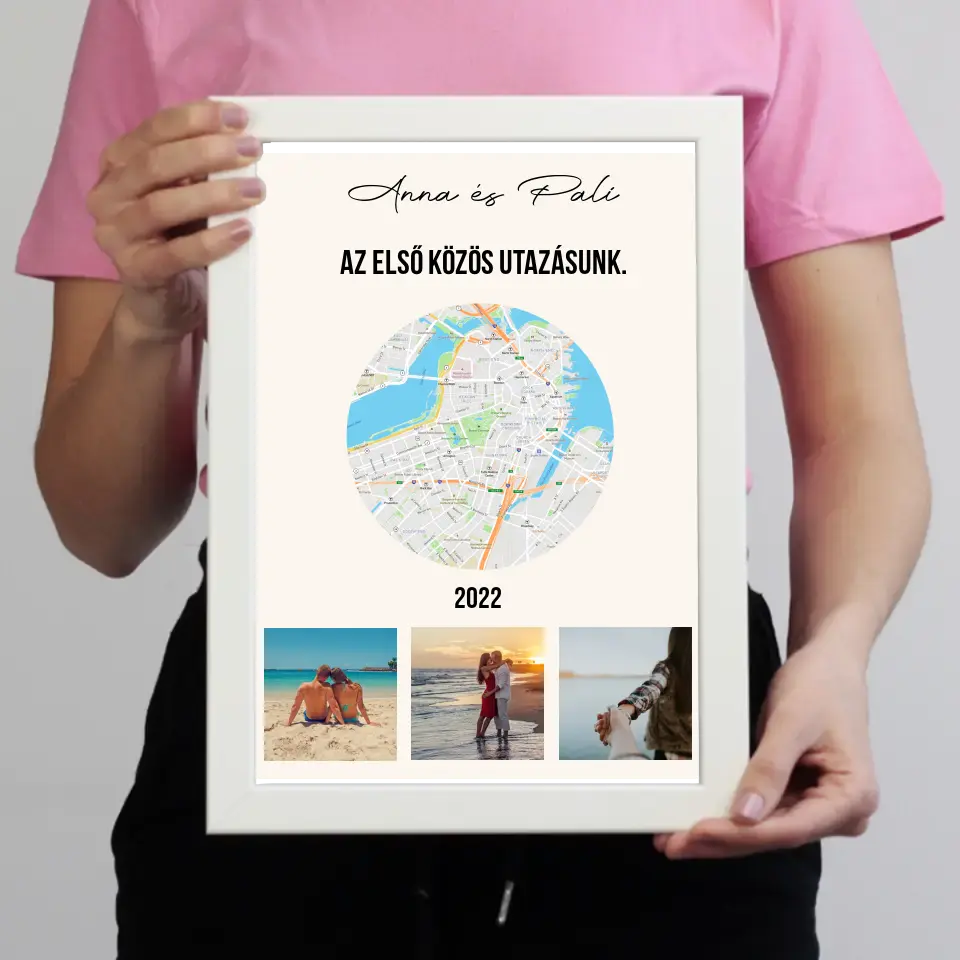 Közös utazás falikép térképpel 3 képpel