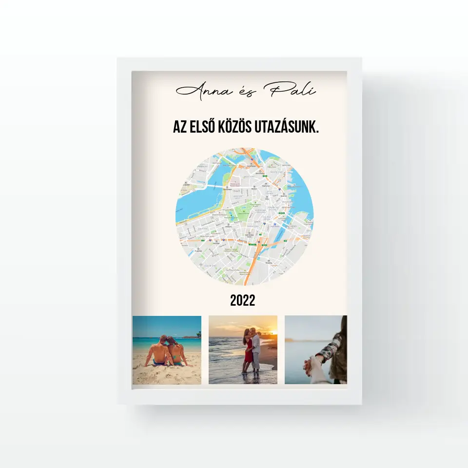 Közös utazás falikép térképpel 3 képpel