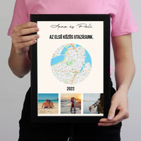 Közös utazás falikép térképpel 3 képpel