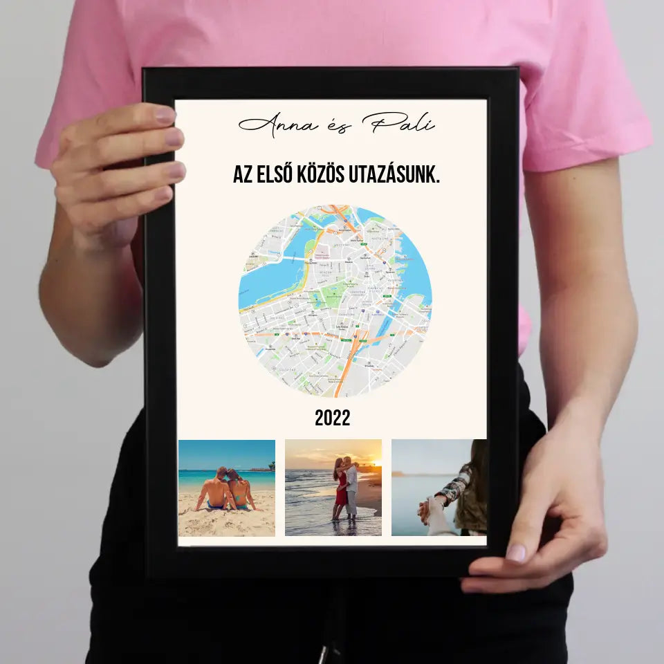 Közös utazás falikép térképpel 3 képpel