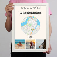 Közös utazás falikép térképpel 3 képpel