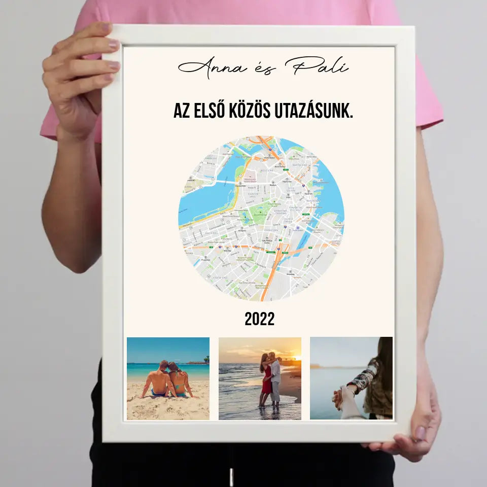 Közös utazás falikép térképpel 3 képpel