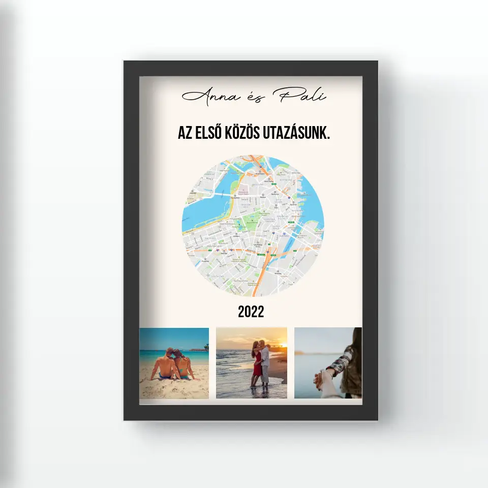 Közös utazás falikép térképpel 3 képpel