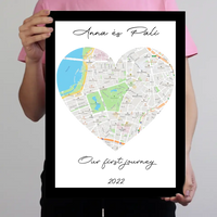 Emlékőrző falikép térképpel