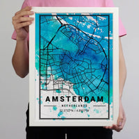 Várostérképek vízfesték hatással