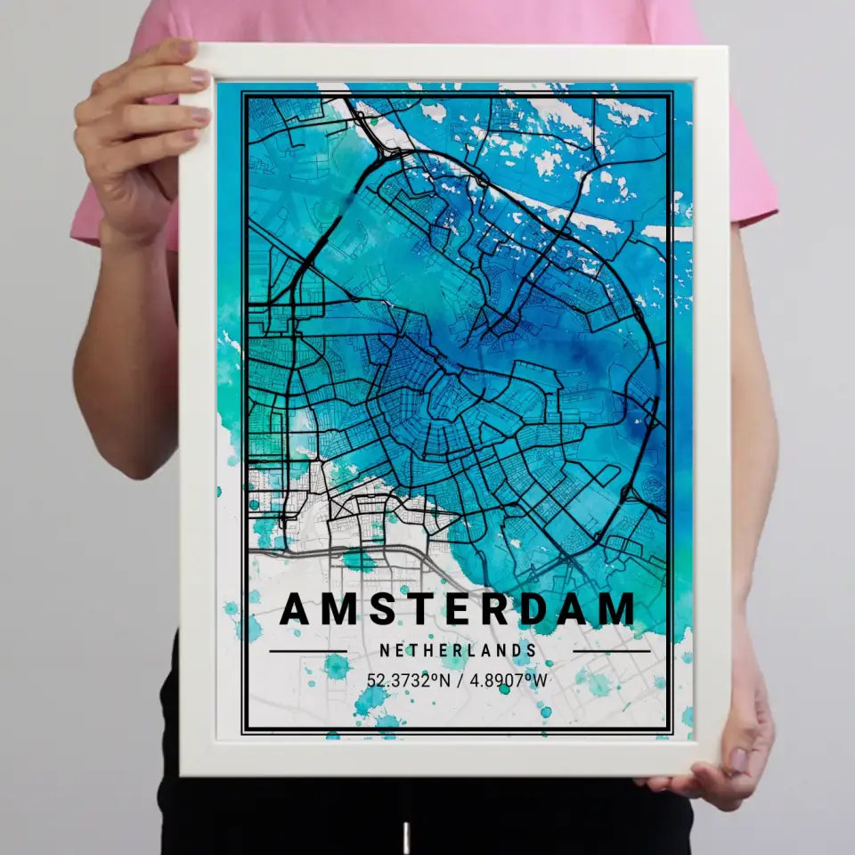 Várostérképek vízfesték hatással