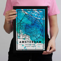 Várostérképek vízfesték hatással