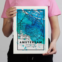 Várostérképek vízfesték hatással