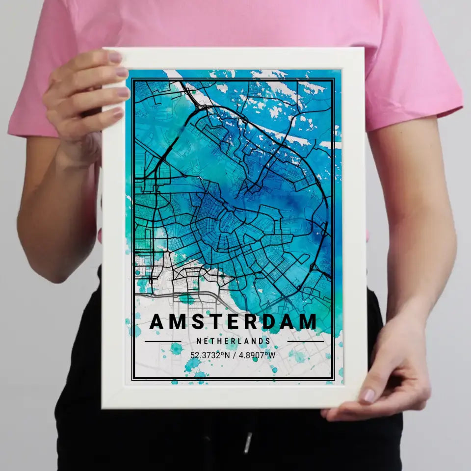 Várostérképek vízfesték hatással