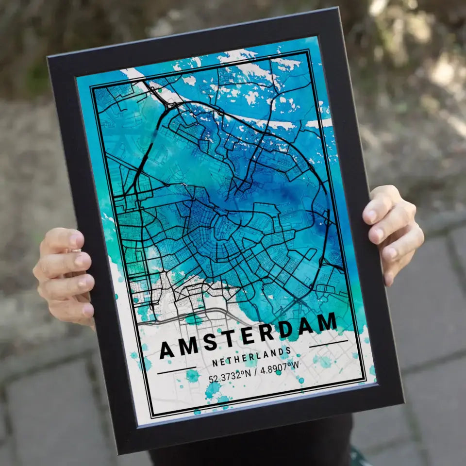 Várostérképek vízfesték hatással