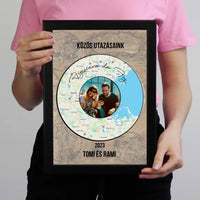 Közös utazásaink emlék falikép várostérképpel