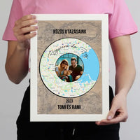 Közös utazásaink emlék falikép várostérképpel