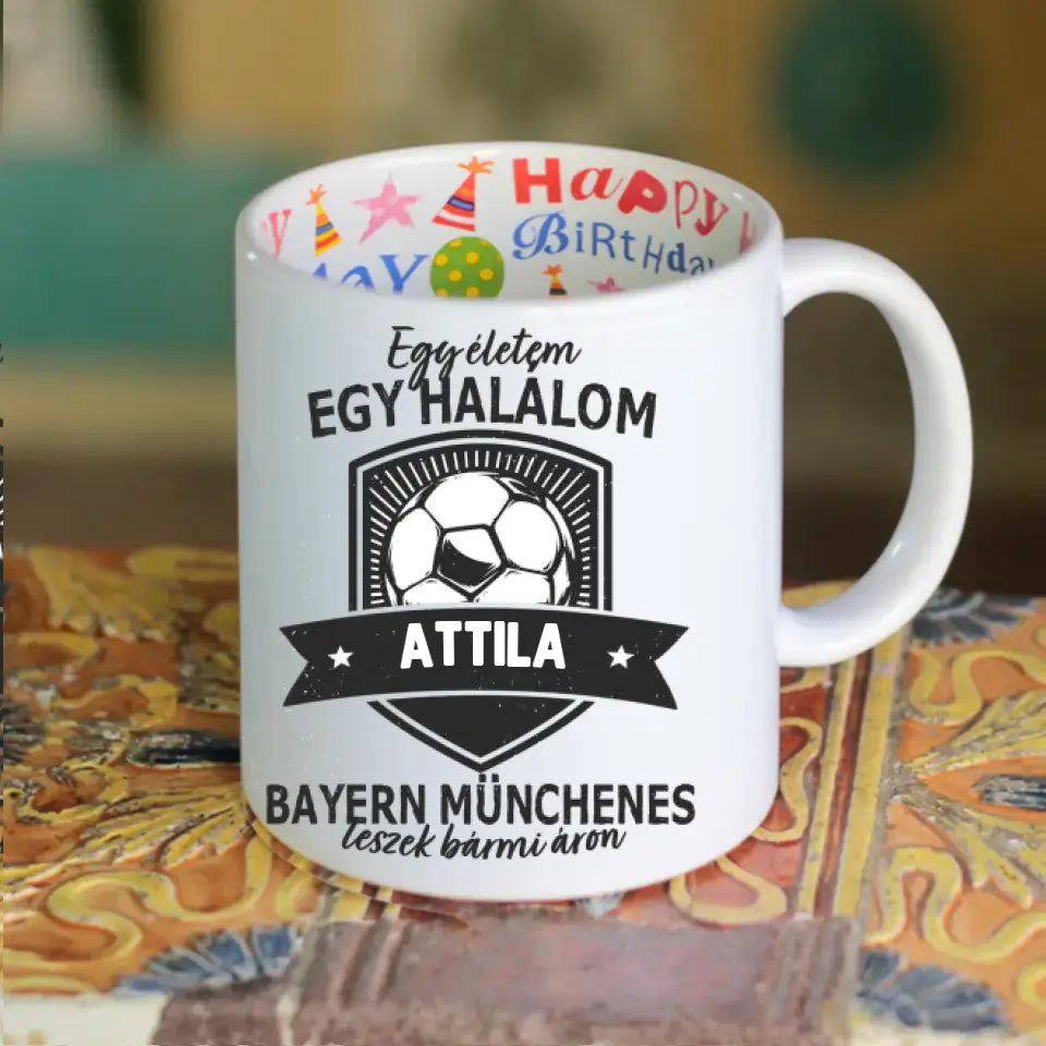 Egyedi neves FC Bayern München ajándék bögre