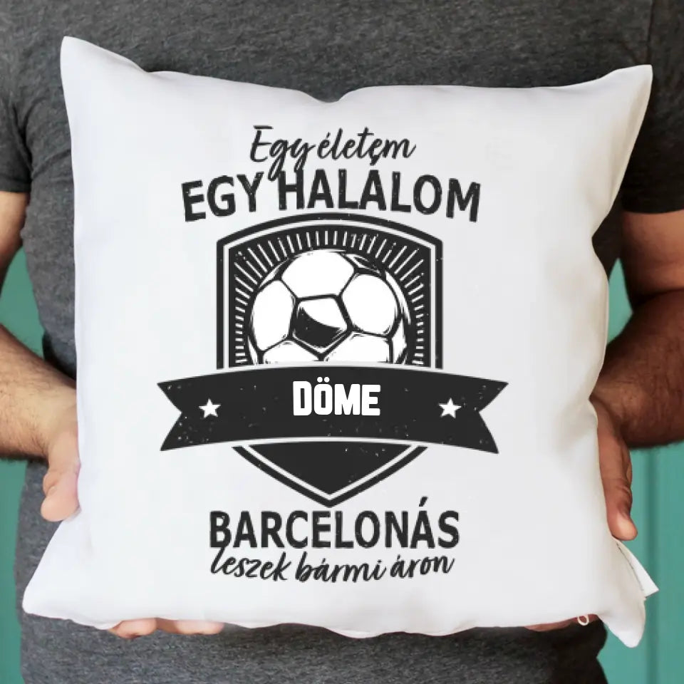 Egyedi neves Barcelona focis párna