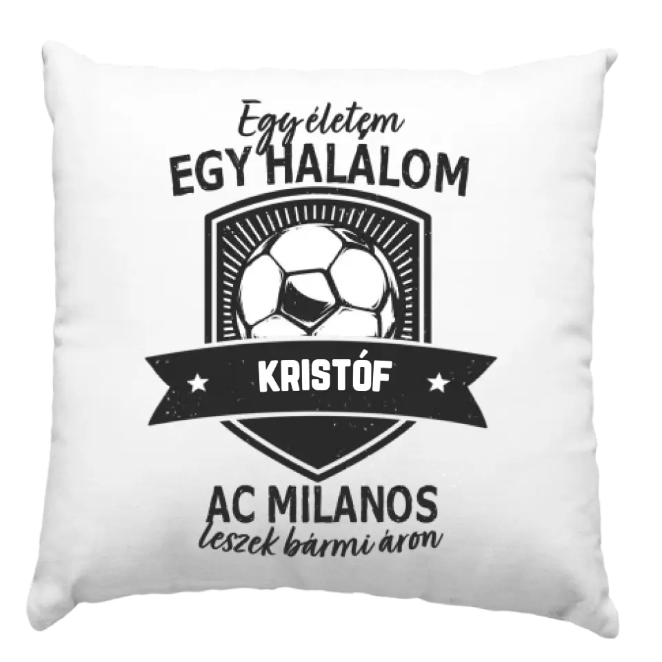 Egyedi neves AC Milan focis párna