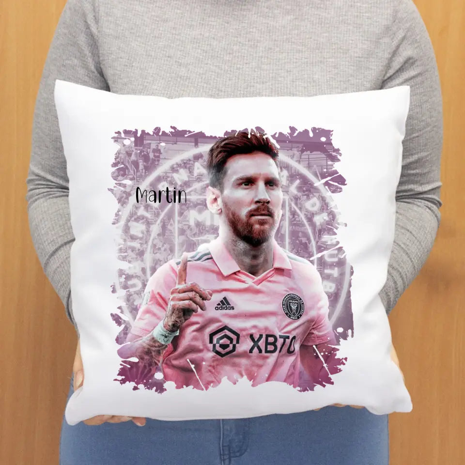 Messi Miami párna egyedi névvel