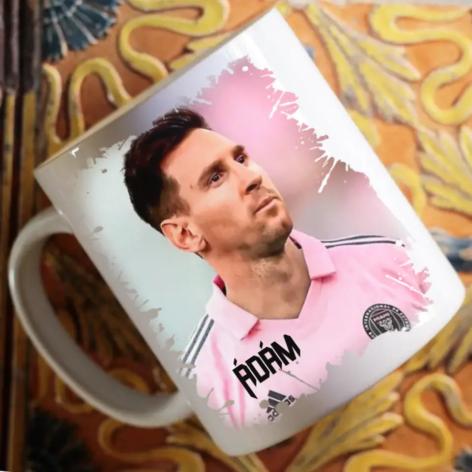 Egyedi neves Messi Miami mezes bögre