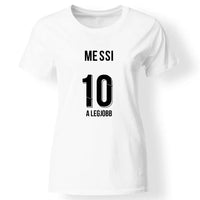 Messi Miami mez kinézetű póló nőknek fehér