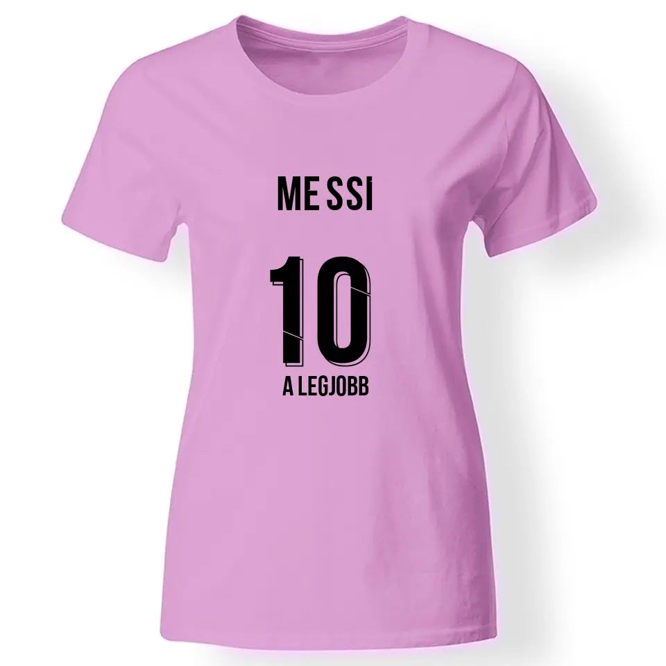 Messi Miami mez kinézetű póló nőknek rózsaszin