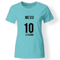 Messi Miami mez kinézetű póló nőknek türkiz