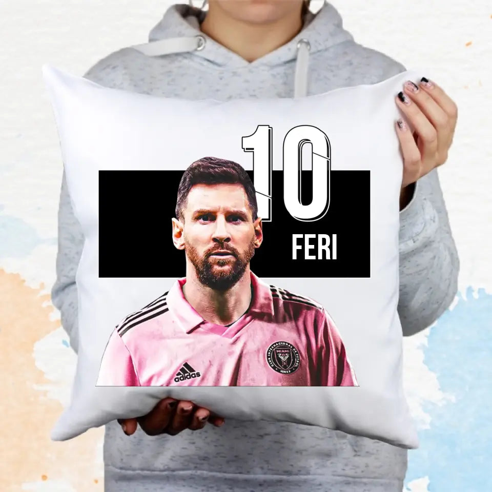 Messi Miami egyedi párna névvel