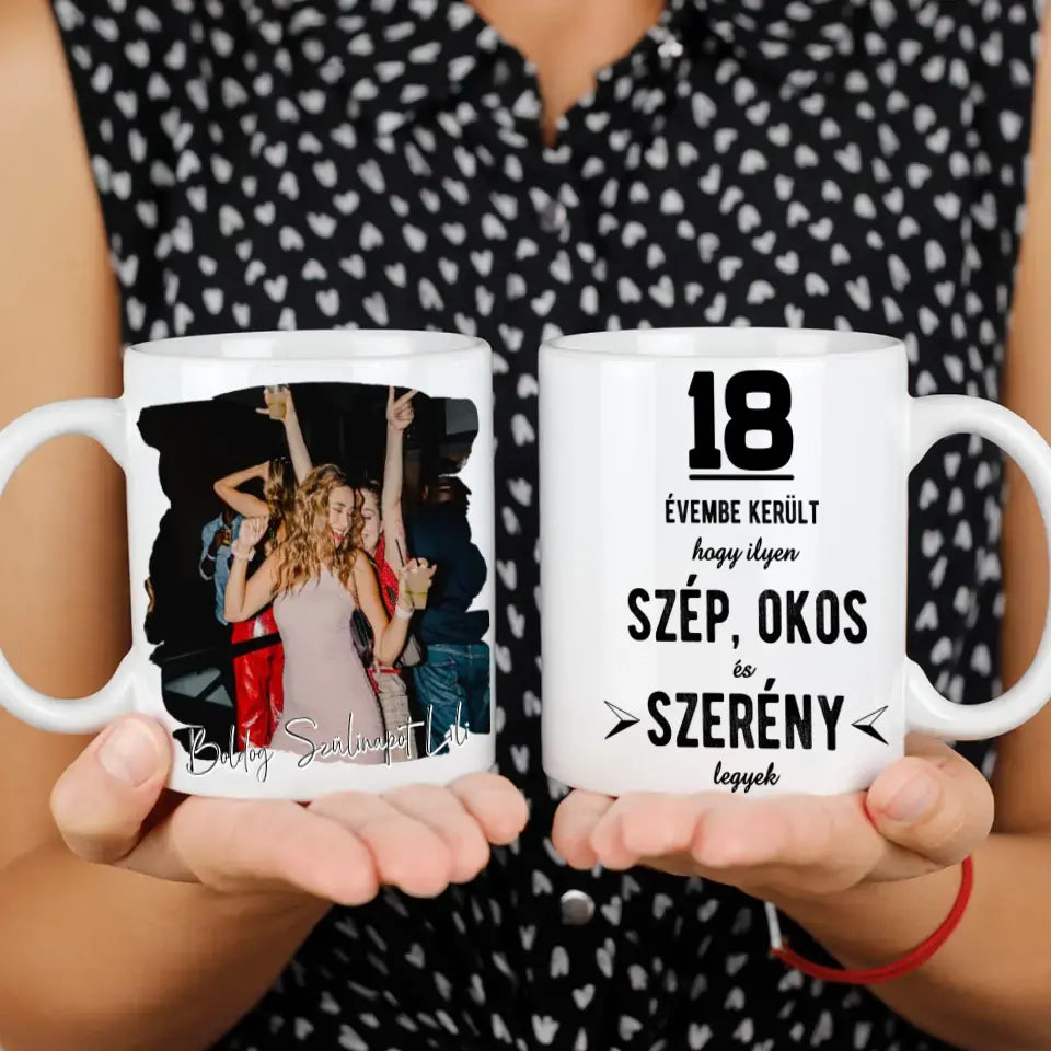 Szép és okos 18. szülinapi bögre
