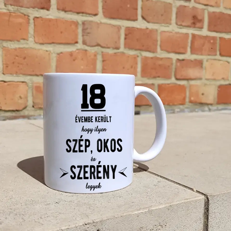 Szép és okos 18. szülinapi bögre
