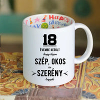 Szép és okos 18. szülinapi bögre