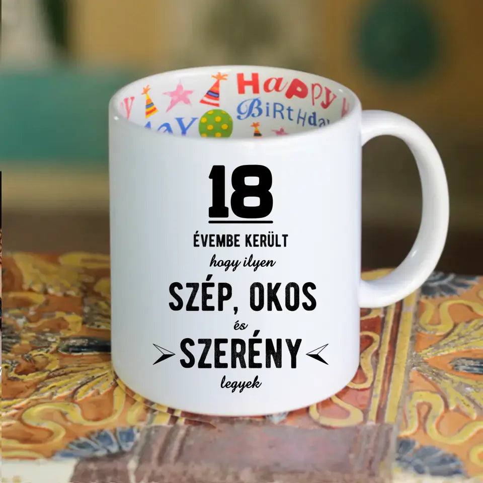 Szép és okos 18. szülinapi bögre