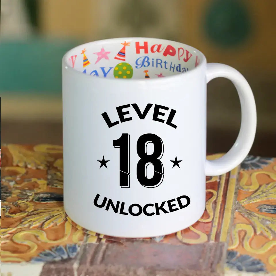 Level Unlocked 18. szülinapi bögre