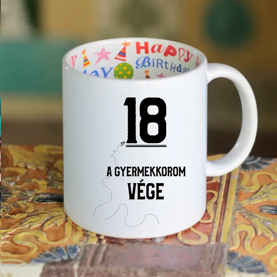 A gyerekkor vége 18. szülinapi bögre 
