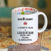 Felnőtté válás 18. szülinapi bögre 