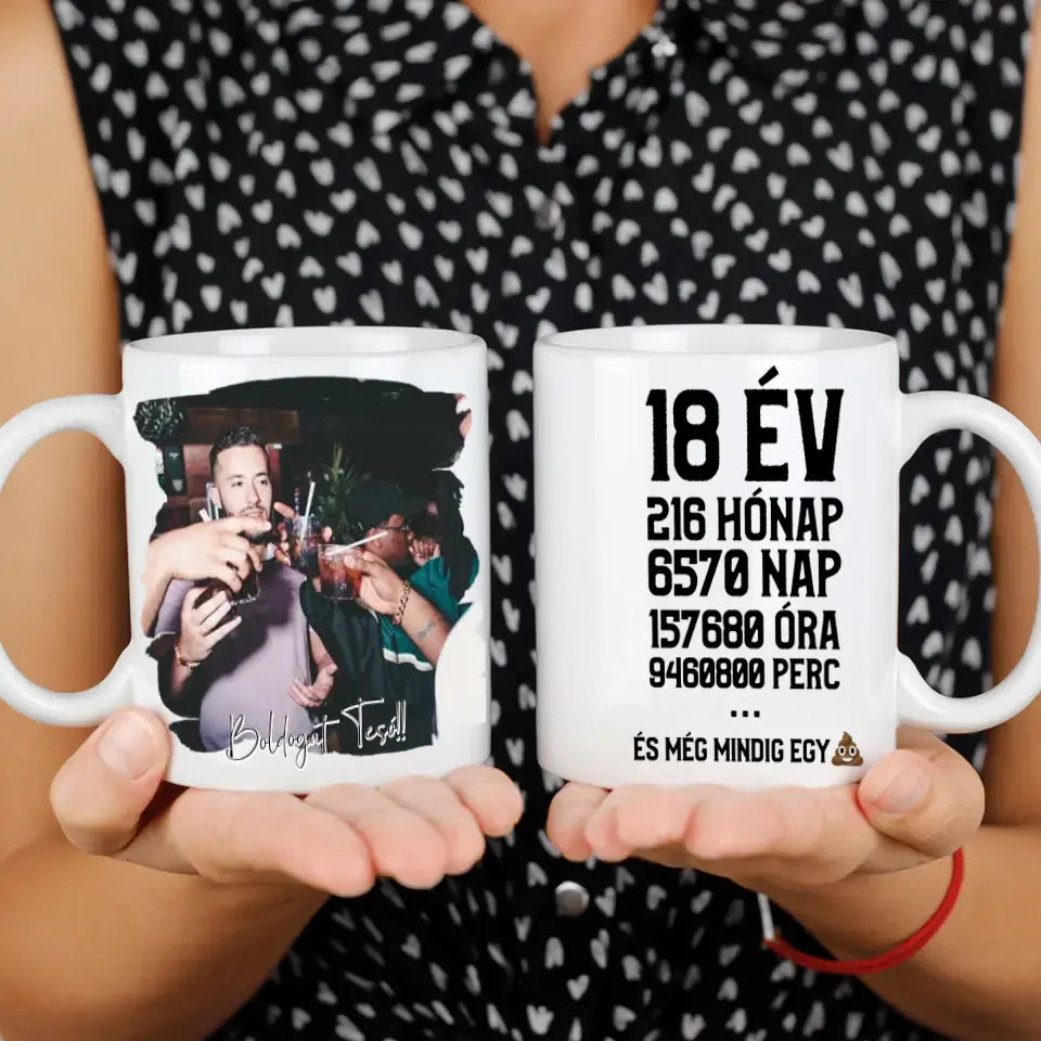 18 év vicces szülinapi bögre 
