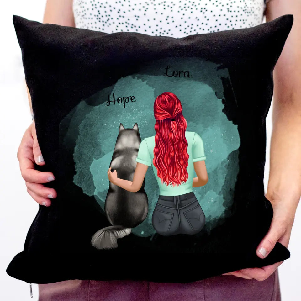 Kutyás párna fekete huzattal